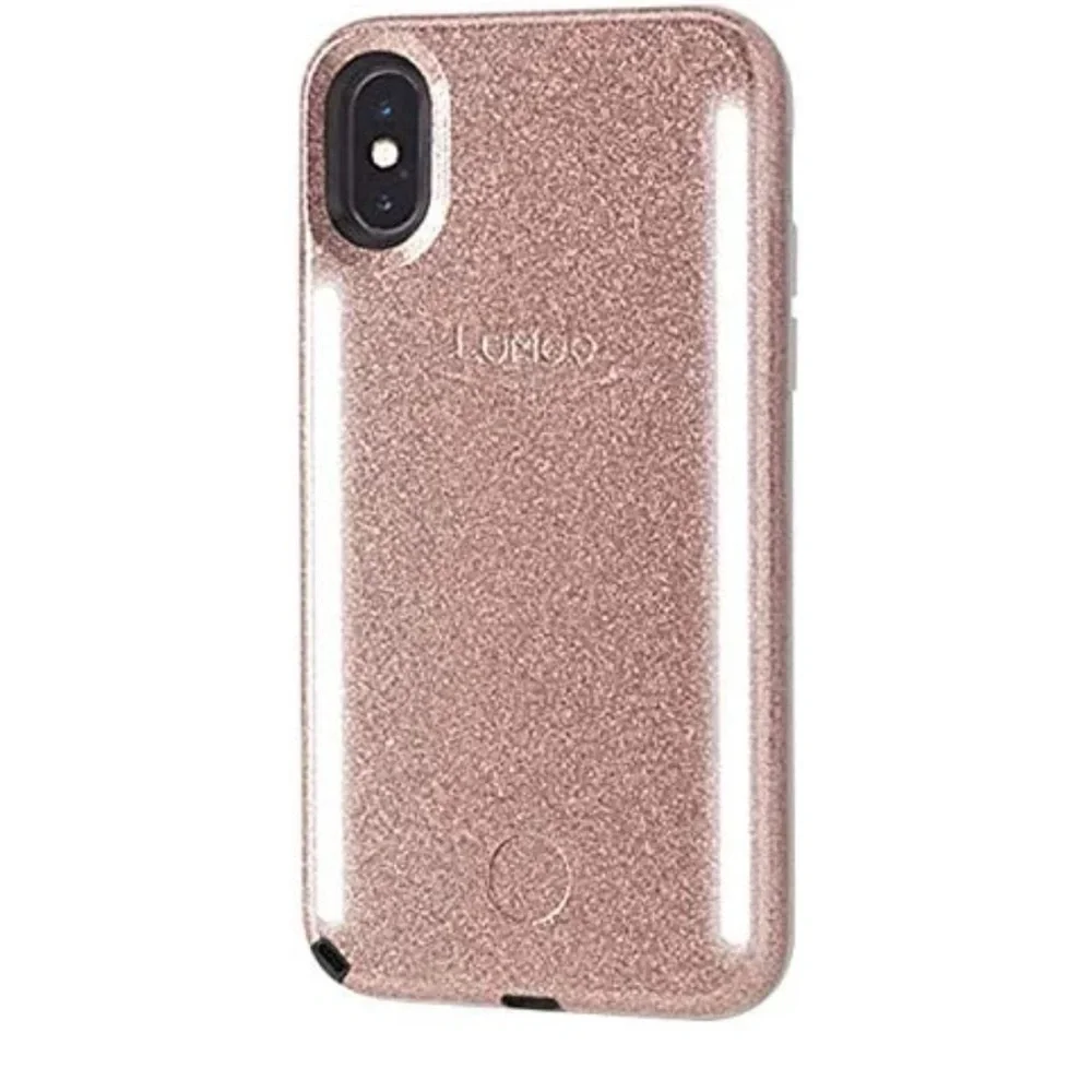 Y2K lumee DUO Rose Gold Glitter Light Phone Case